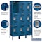 Salsbury Industries Wardrobe Locker, 45" W, 18" D, 78" H, (3) Wide, (9) Openings, Blue 83368BL-U - alternate 2